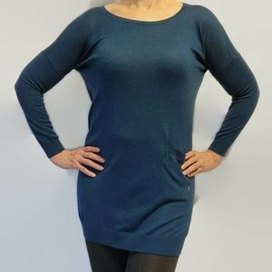 THEORY Teal Wool Tunic Sweater